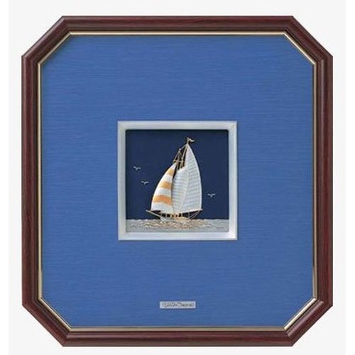 武比古 純銀レリーフ八角額 ヨット 武比古 純銀レリーフ八角額 ヨット