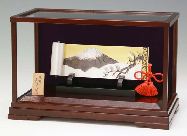 武比古 純銀製置物 富士絵巻物 武比古 純銀製置物 富士絵巻物